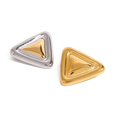 1 Paar einfache Serie lässig geometrische Edelstahl 18 Karat vergoldet Frauen Broschen h5 Bild6