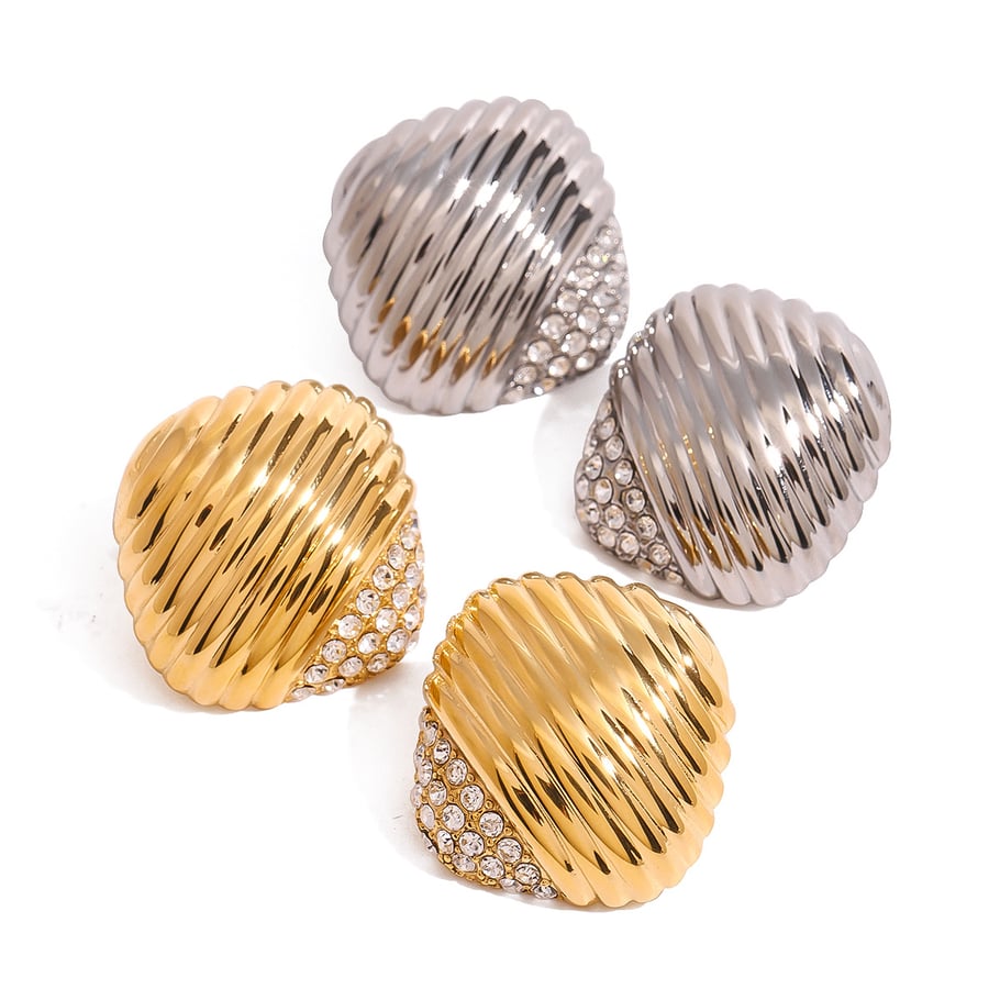 1 Pair Simple Series Retro Geometric Stainless Steel 18K Gold Plated Women Stud Earrings Picture5