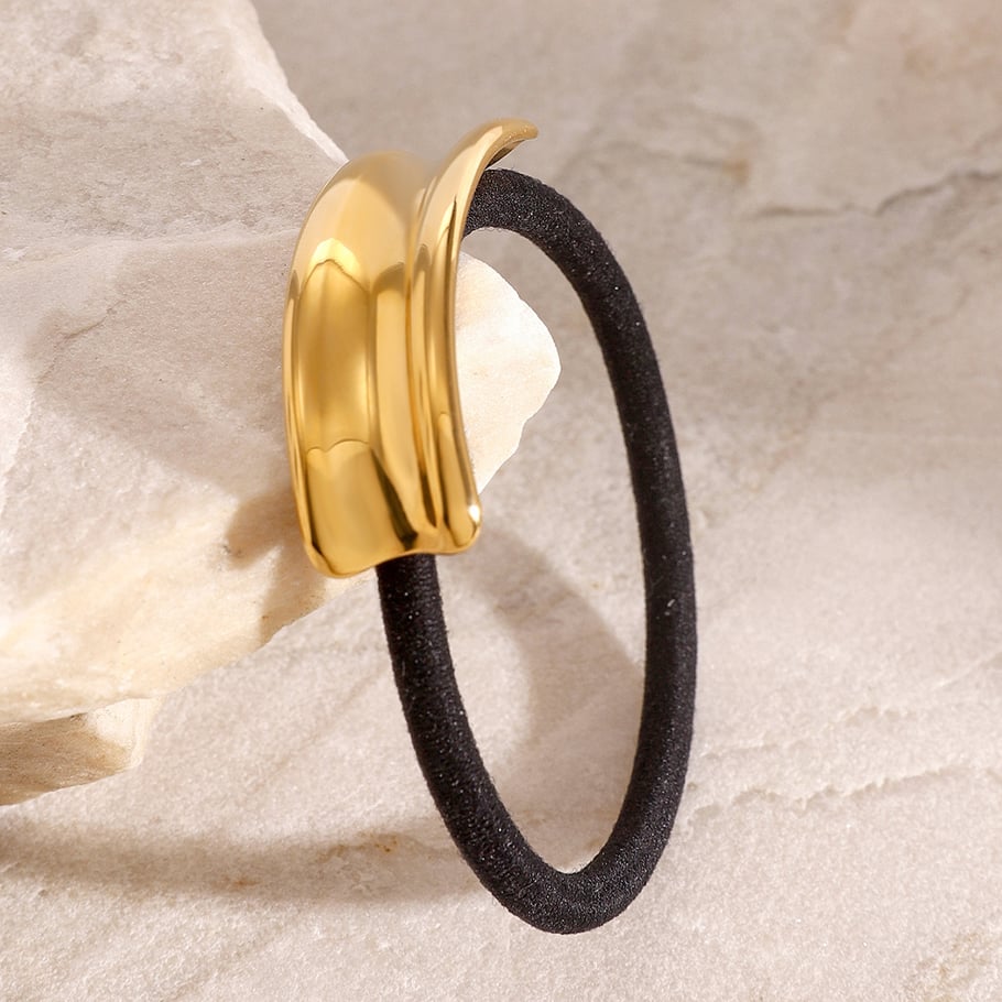 1 Pair Simple Series Daily Geometric Stainless Steel 18K Gold Plated Women Hair Bobbles Picture4