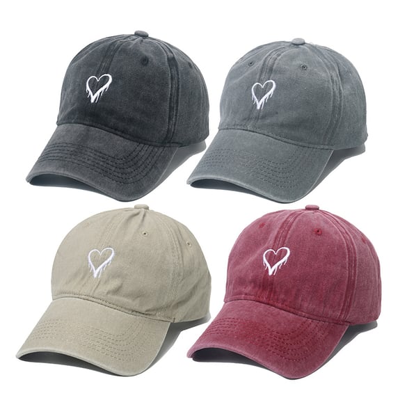 Chapeaux pour femmes en coton, série Simple, motif cœur simple, 1 pièce 2