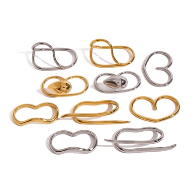 1 Paar Simple Series Täglicher geometrischer Edelstahl 18 Karat vergoldeter Damen-Einzelring h5 Bild6