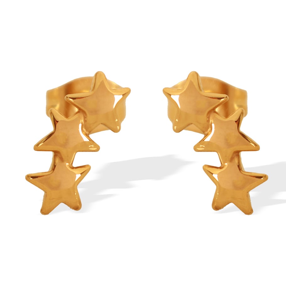 1 Pair Simple Series Casual Sun/Moon Stainless Steel 18K Gold Plated Women Stud Earrings Picture6
