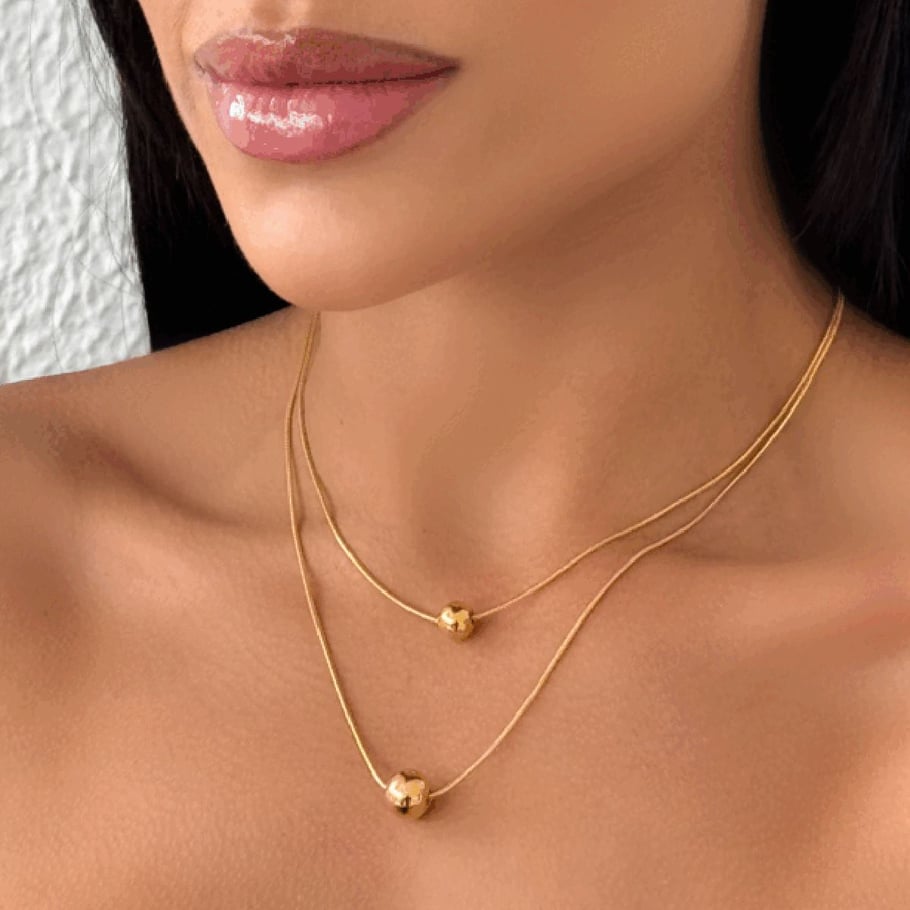 1 Piece Simple Series ins style round Stainless Steel 18K Gold Plated Women Pendant Necklaces Picture6