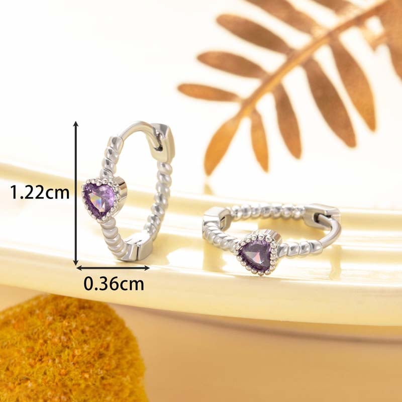 1 Paar Simple Series Simple Heart Kupfer Kein Beschichtungsmaterial Zirkon Damen Creolen Bild3