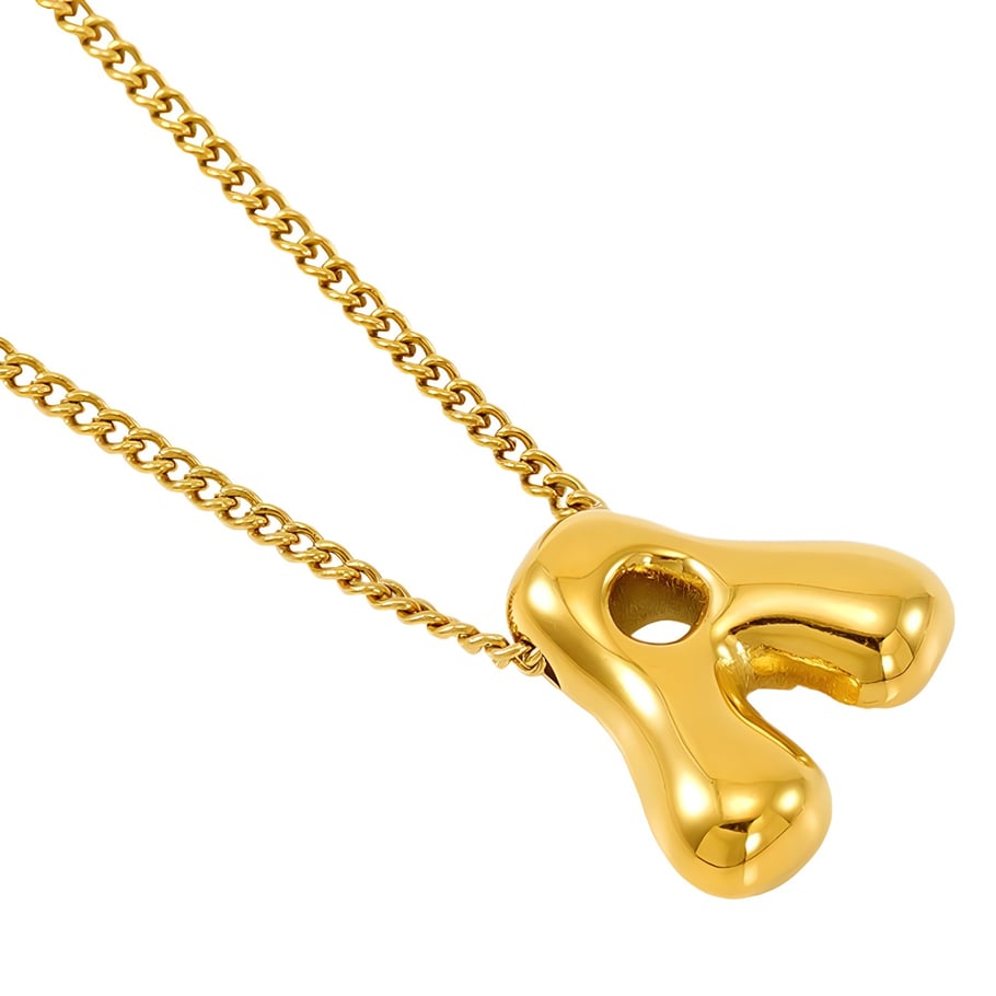1 Stück Simple Series Daily Letter Titanstahl 18 Karat vergoldete Unisex-Anhängerketten Bild9