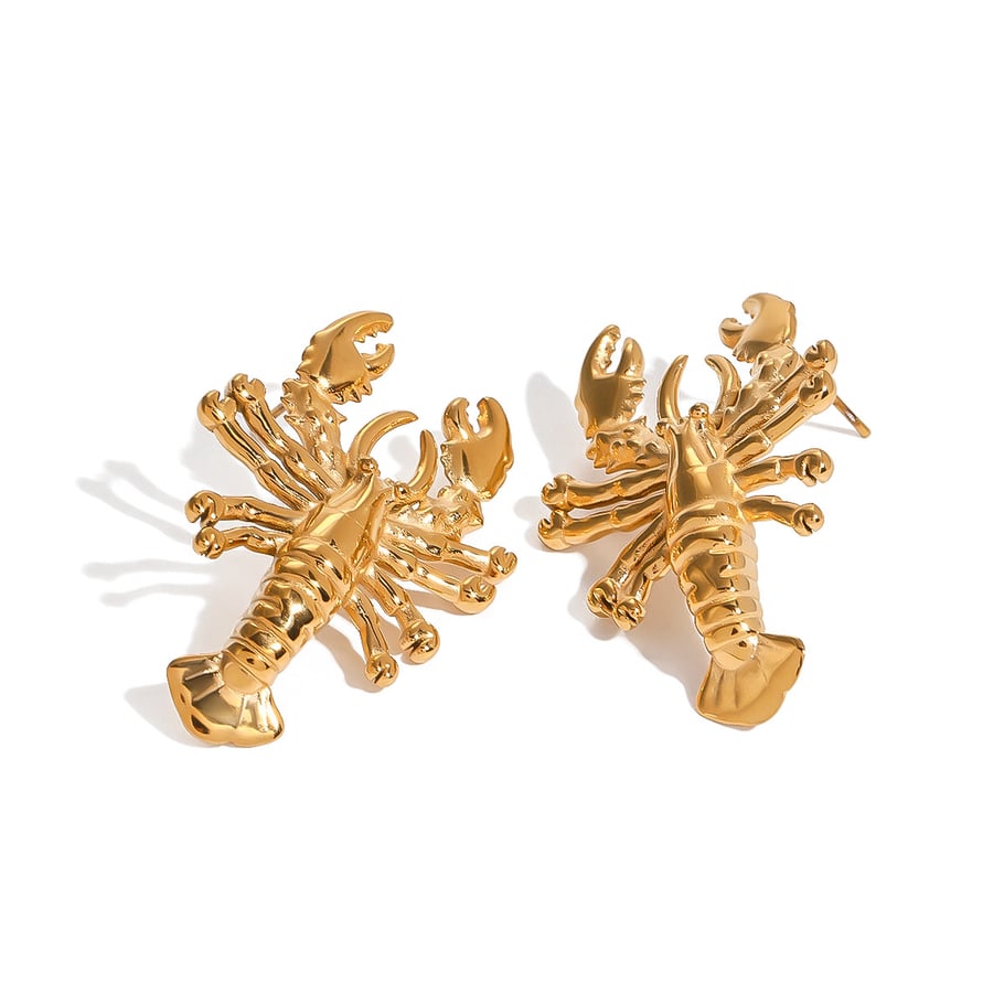 1 Paar Simple Series Vacation Animal Edelstahl 18 Karat vergoldete Damen-Ohrstecker Bild5