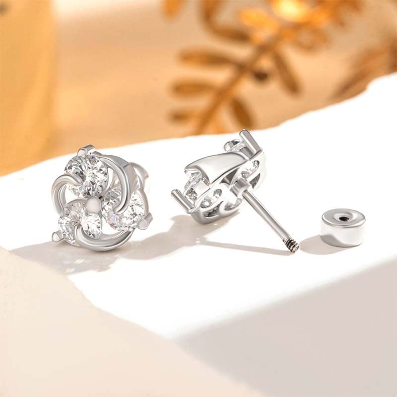 1 Paar Simple Series Einfache geometrische Titanstahl-Ohrstecker ohne Beschichtungsmaterial Zirkonia für Damen Bild4
