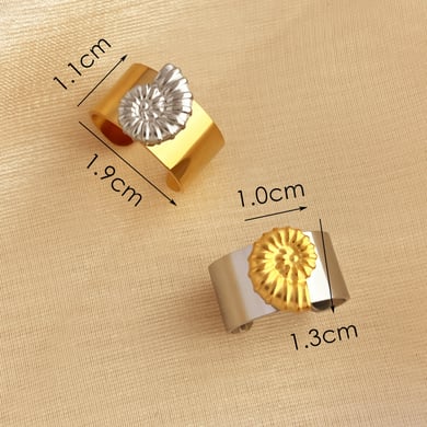 1 Stück Simple Series Niedliche Schildkröte Edelstahl Goldfarben Verstellbare Damenringe h5 Bild6