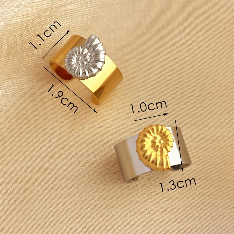 1 Stück Simple Series Niedliche Schildkröte Edelstahl Goldfarben Verstellbare Damenringe Bild6