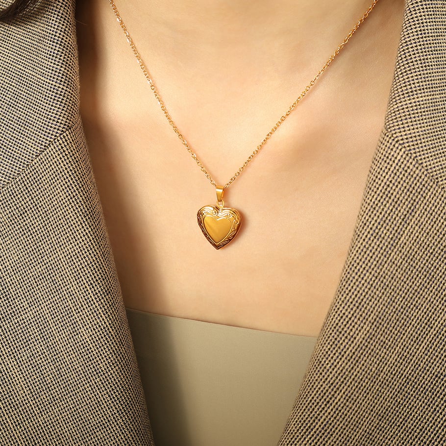 1 Piece Simple Series Simple Heart Stainless Steel 18K Gold Plated Women Pendant Necklaces Picture5