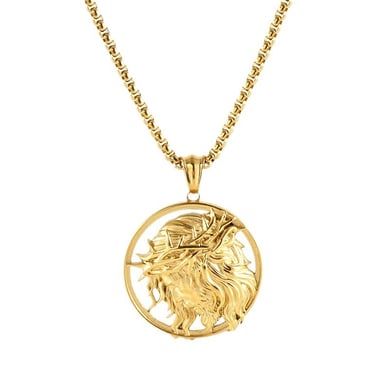 1 Piece Golden Color 3D Relief women's Unisex Necklace h5 Picture6