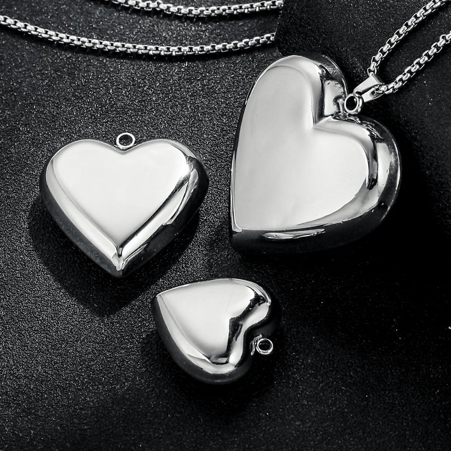 1 Paar Simple Series Simple Heart Edelstahl Damen Anhänger Bild5