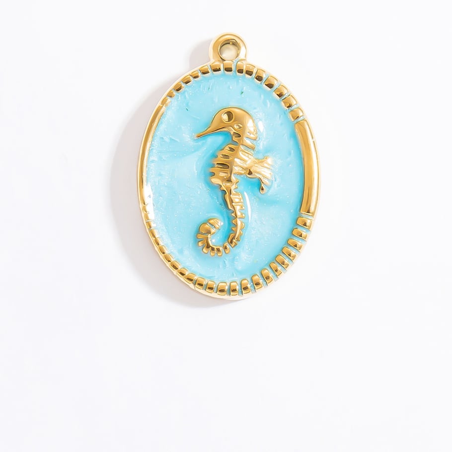 1 pieza de colgante de tortuga de vacaciones de acero inoxidable color dorado para mujer de la serie romántica Imagen6