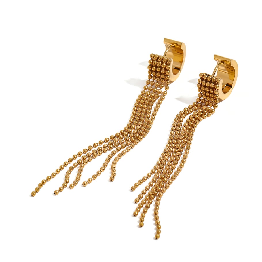 1 Pair Classic Series Retro line Stainless Steel 18K Gold Plated Women Drop Earrings Picture8