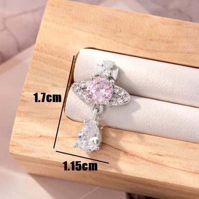 1 Pair Simple Series Simple Droplet Titanium Steel No Plating Material Zircon Women's Stud Earrings h5 Picture4