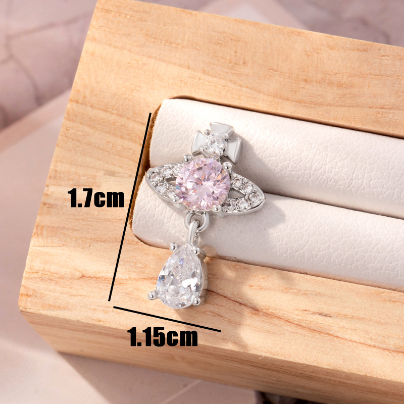 1 Pair Simple Series Simple Droplet Titanium Steel No Plating Material Zircon Women's Stud Earrings Picture4