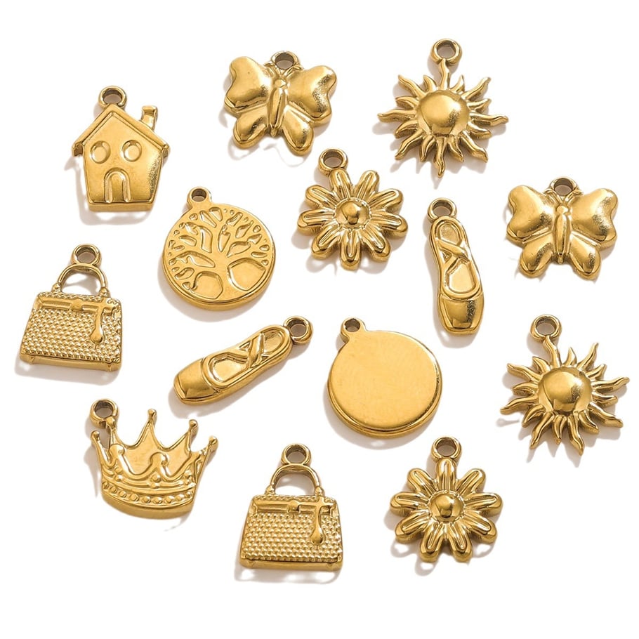 1 pair simple series retro cartoon gold plated women pendants h5Picture6