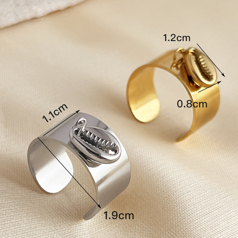 1 Stück Simple Series Casual Turtle Edelstahl Goldfarben Damen Verstellbare Ringe Bild6
