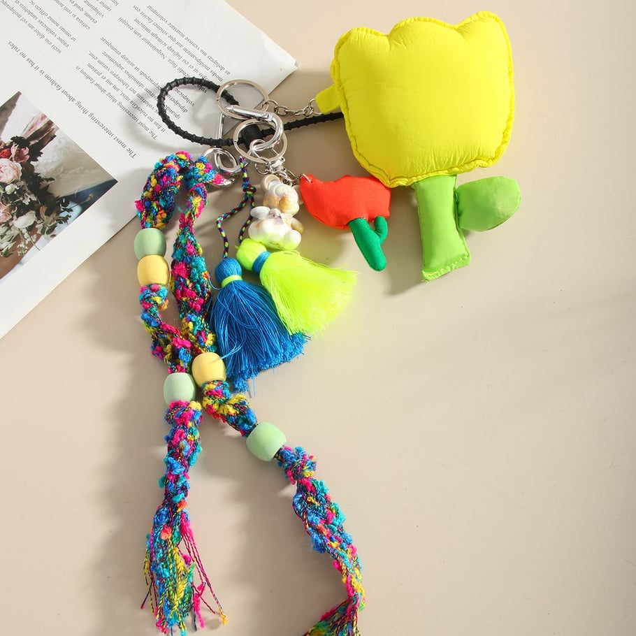 1 Piece Polychrome Series Classic Bohemian Tulip Shape Toy Rayon Women's Bag Charms Picture4