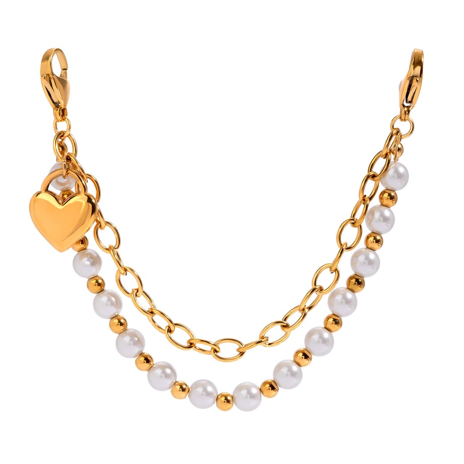 1 paio di perline eleganti della serie semplice in acciaio inossidabile placcato oro 18K per le donne Immagine5