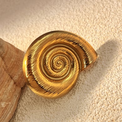1 Piece Whelk Stainless Steel Gold Color Women's Adjustable Rings h5 Picture3