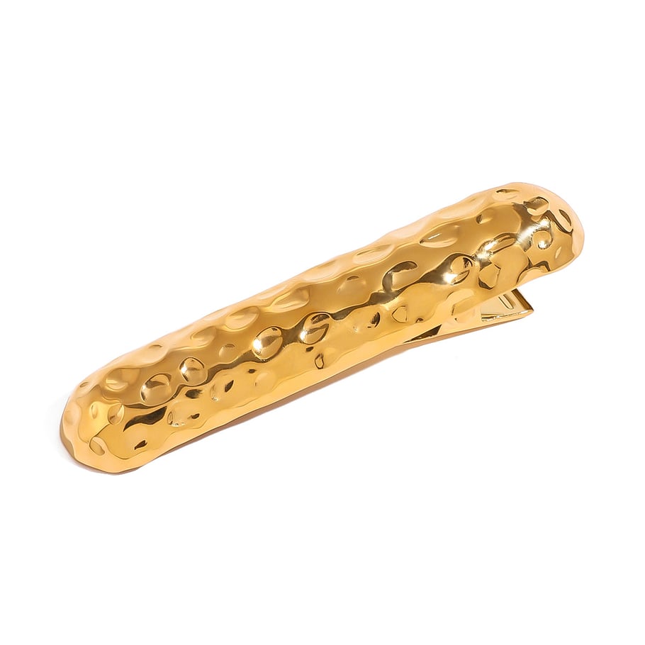 1 Paar Simple Series Einfache einfarbige Haarspangen aus Edelstahl mit 18 Karat Goldbeschichtung für Damen Bild5