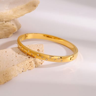 1 Stück Romantische Serie Europa und Amerika Stern Edelstahl Gold Farbe Überzogene Damen Armreifen h5 Bild4