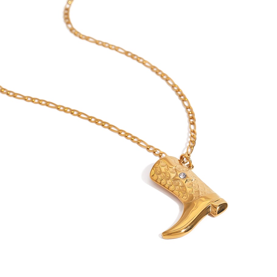 1 Piece Stylish Series Classic Solid Color Boot Stainless Steel Gold Color Women's Pendant Necklaces Picture8
