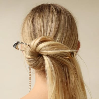 1 Pair Simple Series Casual Geometric Stainless Steel 18K Gold Plated Women Hair Clips h5 Picture5