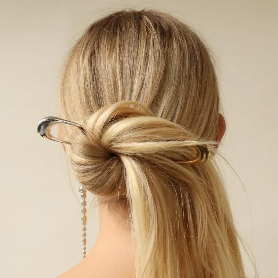 1 Pair Simple Series Casual Geometric Stainless Steel 18K Gold Plated Women Hair Clips Picture5