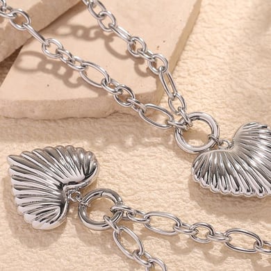1 Piece Romantic Series Sweet Heart Titanium Steel   Gold Color  Women's Pendant Necklaces h5 Picture7