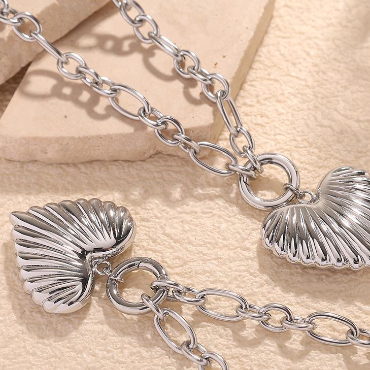 1 Piece Romantic Series Sweet Heart Titanium Steel   Gold Color  Women's Pendant Necklaces Picture7