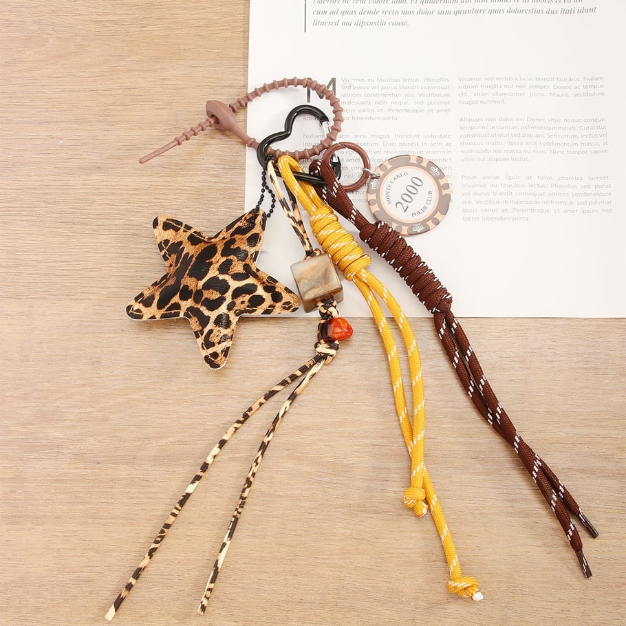 1 Piece Retro Style Leopard Star Women's Bag Charms Picture4