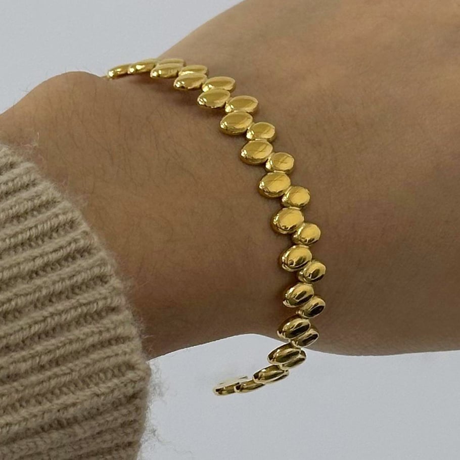 1 Piece Simple Series Simple Geometric Stainless Steel 18K Gold Plated Women Bangles Picture4