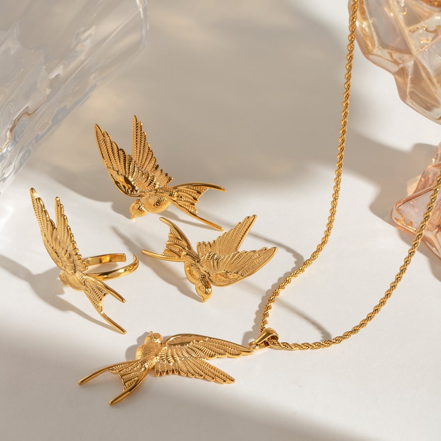 1 Piece Classic Series Natural Animal Stainless Steel 18K Gold Plated Women Pendant Necklaces Picture5