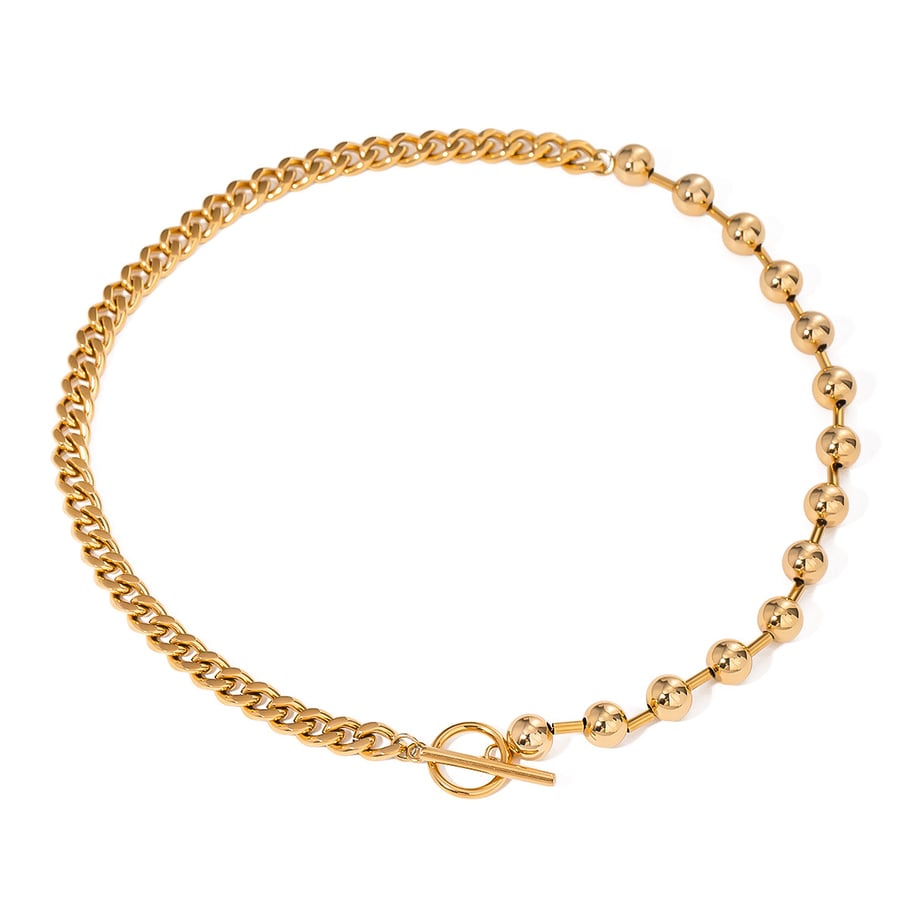 1 Stück Simple Series Ins Style Perlen Edelstahl 18 Karat vergoldet Damen Anhänger Halsketten Bild6