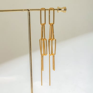 1 Paar einfache Serie Casual Quaste Edelstahl 18 Karat vergoldet Frauen Tropfen Ohrringe h5 Bild5