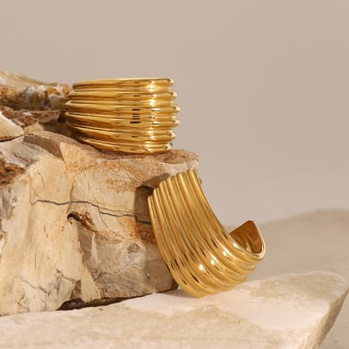 1 Pair Simple Series ins style Strip Stainless Steel 18K Gold Plated Women Stud Earrings h5 Picture5