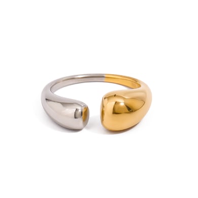 Anillos individuales para mujer de acero inoxidable dorado de colores mixtos, serie simple, estilo Ins, 1 pieza h5 Imagen9
