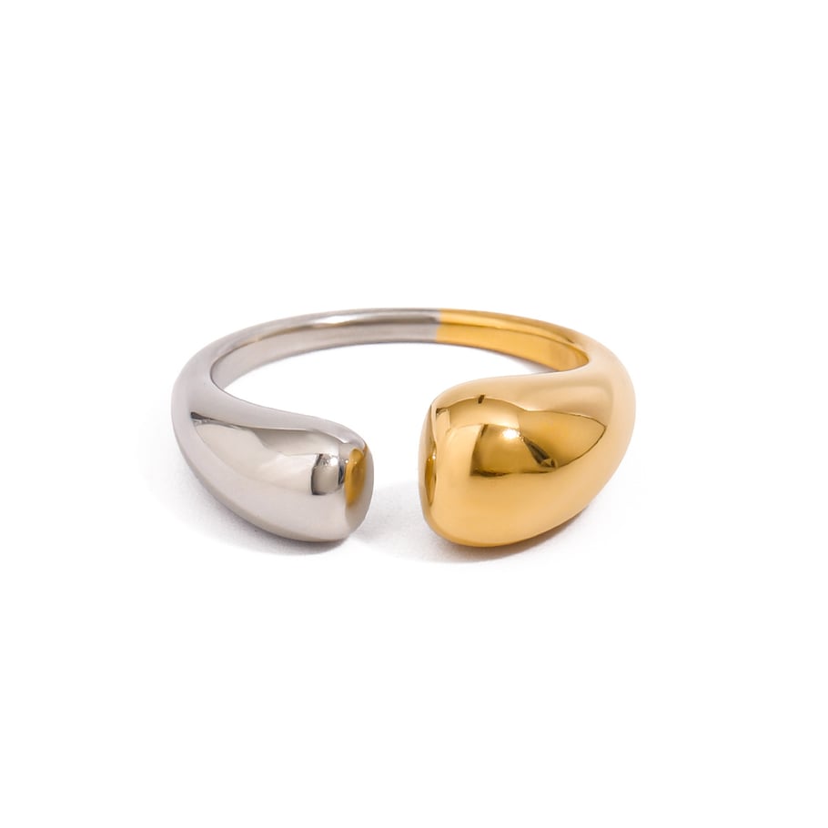 Anillos individuales para mujer de acero inoxidable dorado de colores mixtos, serie simple, estilo Ins, 1 pieza Imagen9