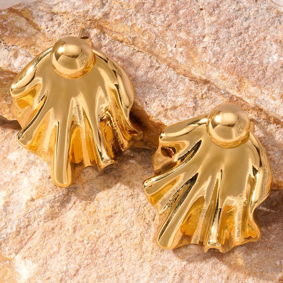 1 Paar luxuriöse Damen-Ohrstecker mit Blumenmotiv aus Titanstahl in  Bild5