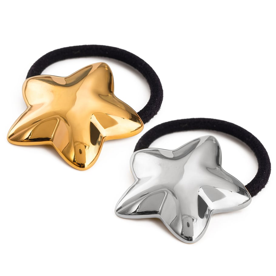 1 Piece Simple Style Pentagram Shape Stainless Steel 18K Gold Plated Women's Hair Bands Picture6