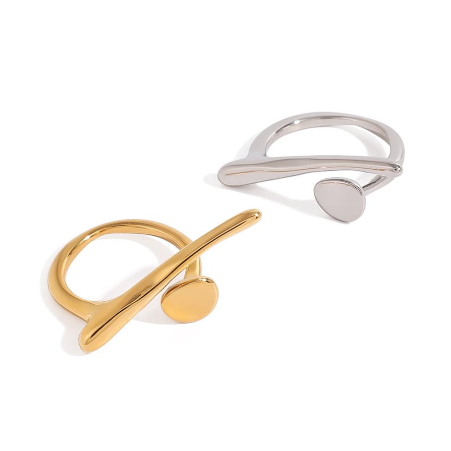 1 Stück Statement-Ring aus Edelstahl in Goldfarbe h5Bild5