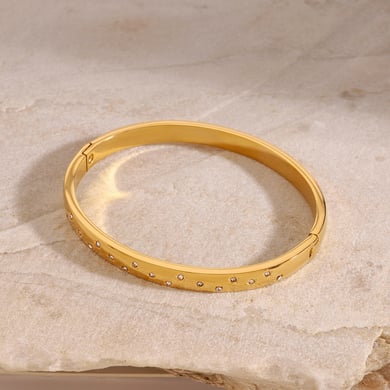1 Stück Romantische Serie Europa und Amerika Stern Edelstahl Gold Farbe Überzogene Damen Armreifen h5 Bild5