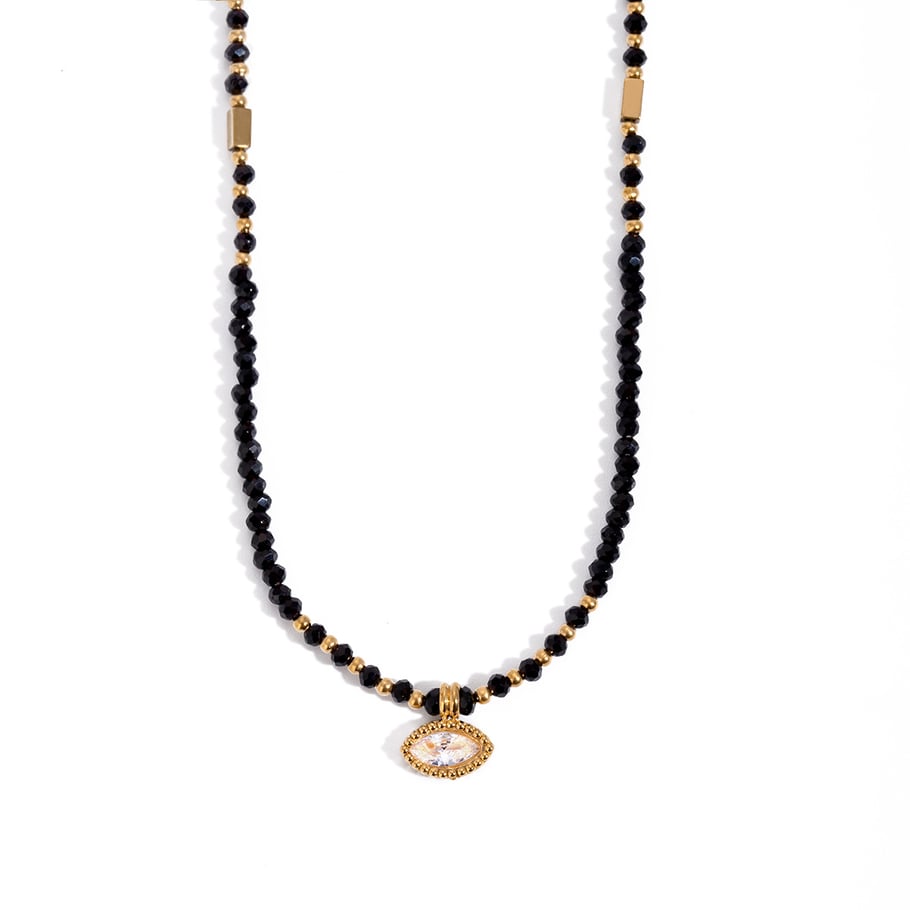 1 piece romantic series retro eye stainless steel gold plated zircon women pendant necklaces h5Picture4