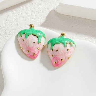 1 Pair Simple Series Sweet Cute Fruit Stainless Steel Women's Stud Earrings h5 Picture4