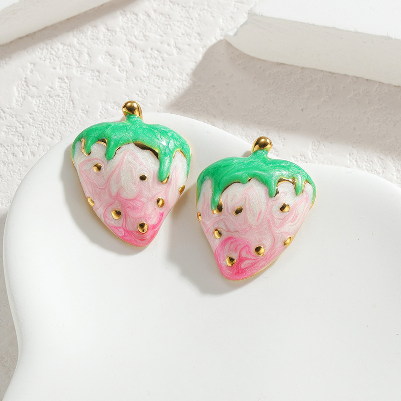 1 Pair Simple Series Sweet Cute Fruit Stainless Steel Women's Stud Earrings Picture4