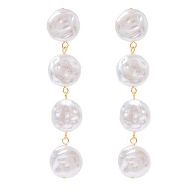 1 Pair Classic Series Elegant Beads Stainless Steel 18K Gold Plated Artificial Pearl Women Drop Earrings h5 Picture6