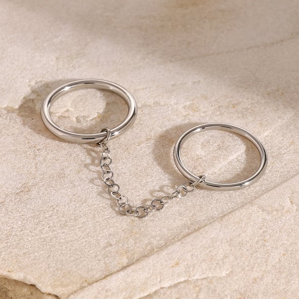1 Pair Simple Style Solid Color Stainless Steel Women's Single Ring