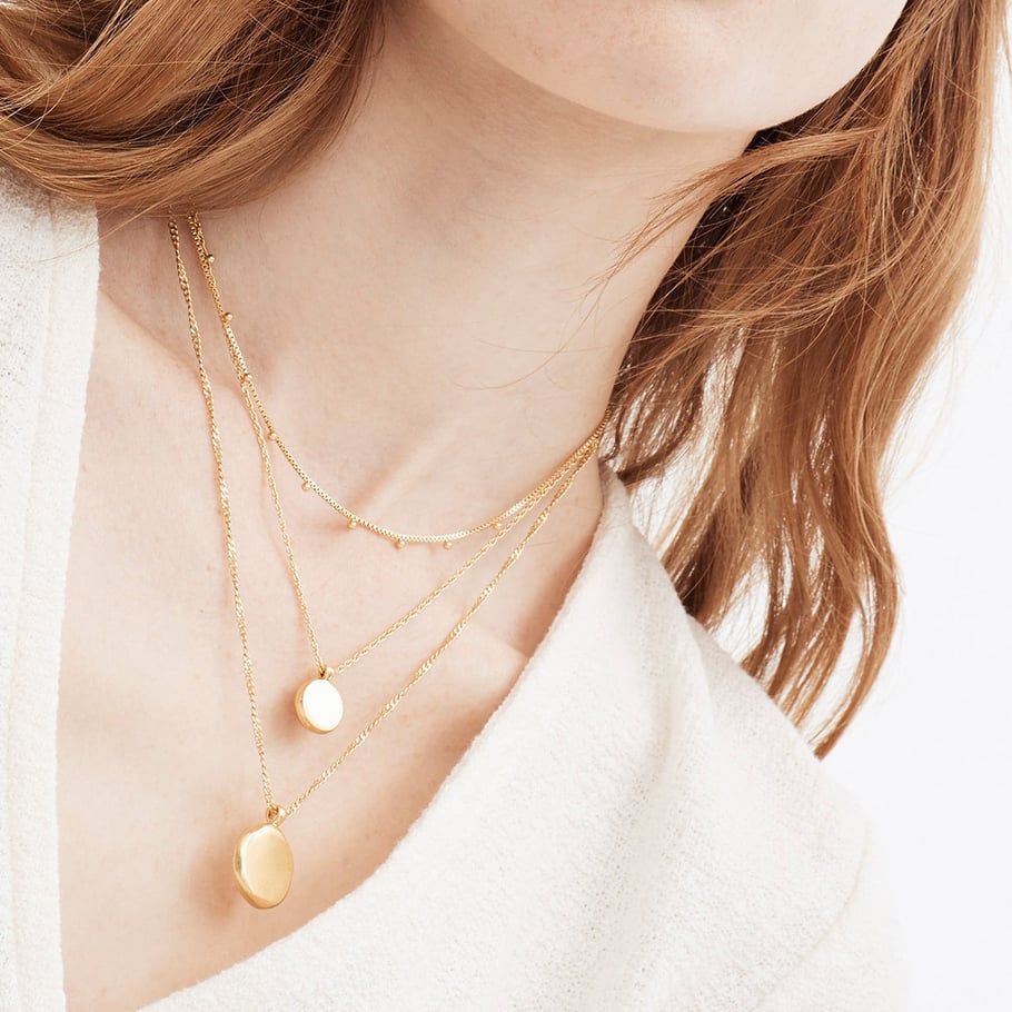 1 Stück Simple Series Klassische einfarbige Edelstahl-Mehrfachkette mit 18 Karat Goldbeschichtung für Damen Bild5